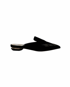 Nicholas Kirkwood Beya Flat Mules in Black Velvet Metro Style