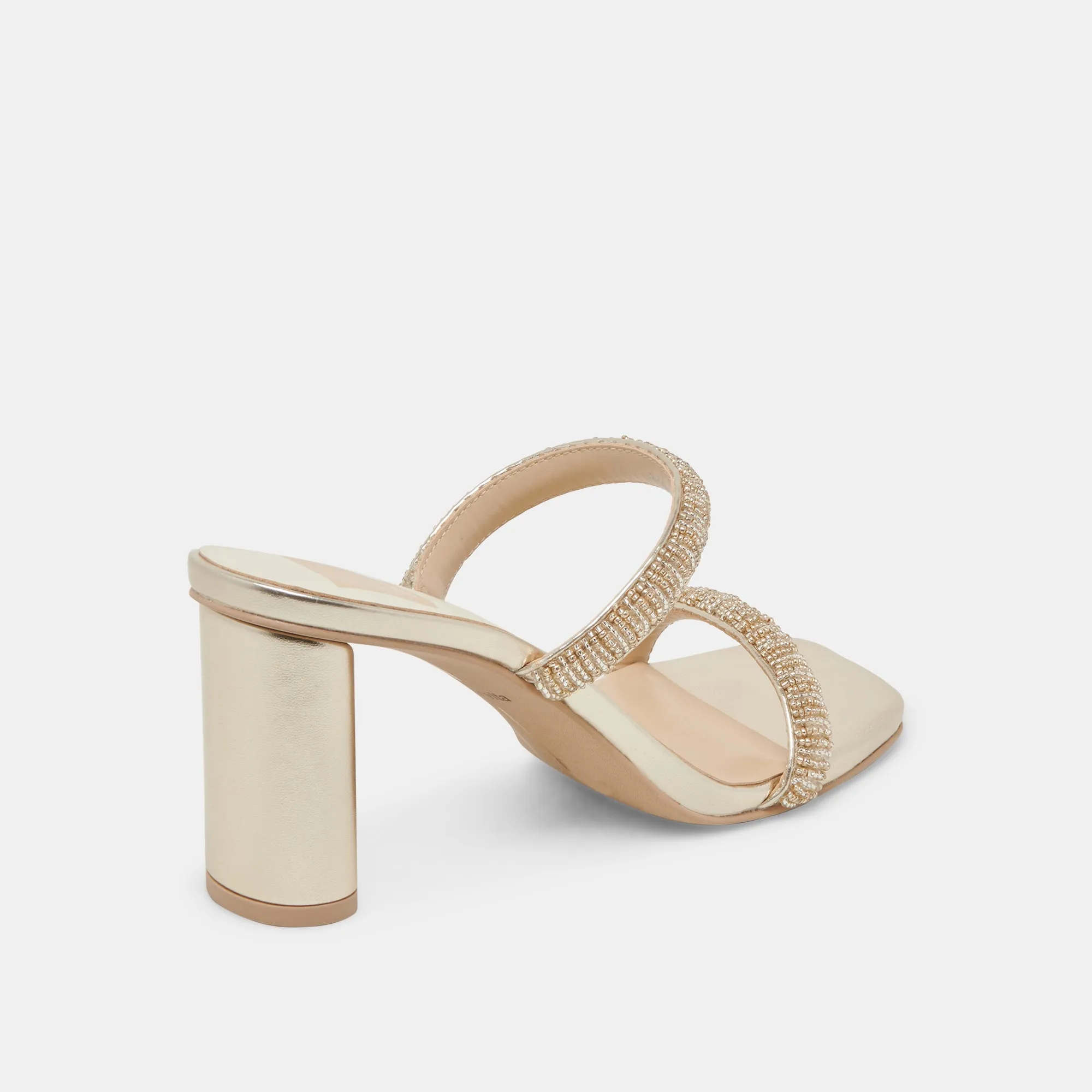 NOLAH HEELS GOLD MULTI BEADS Retro Platform Heels Wide Fit Heels