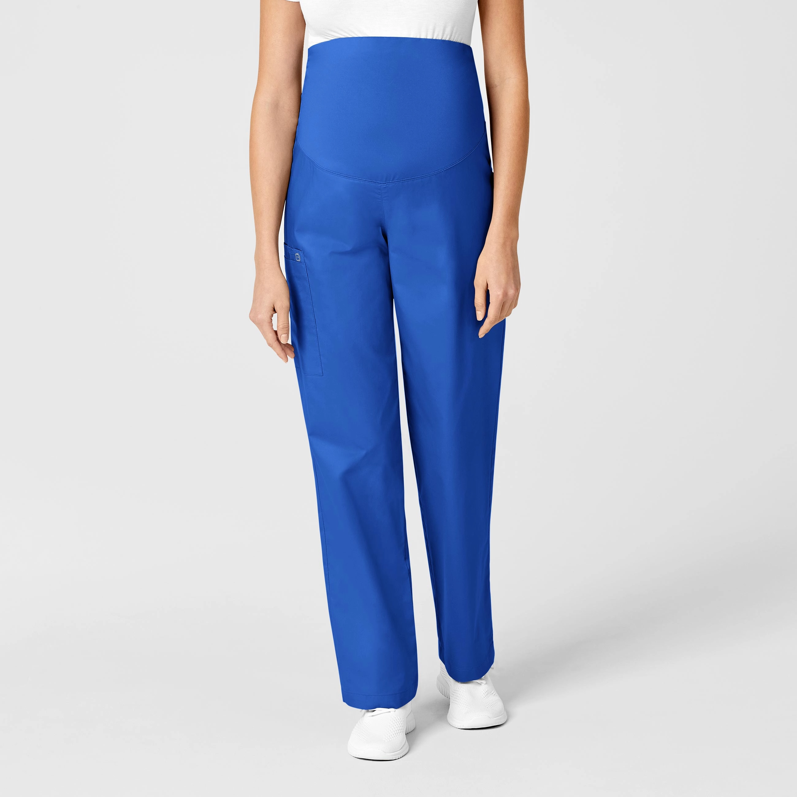 WonderWORK Maternity Cargo Scrub Pant - Royal SmoothZipper