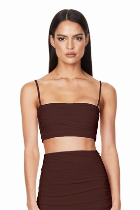 Nookie Aria Crop - Chocolate Soft Layering Fashionable Layers