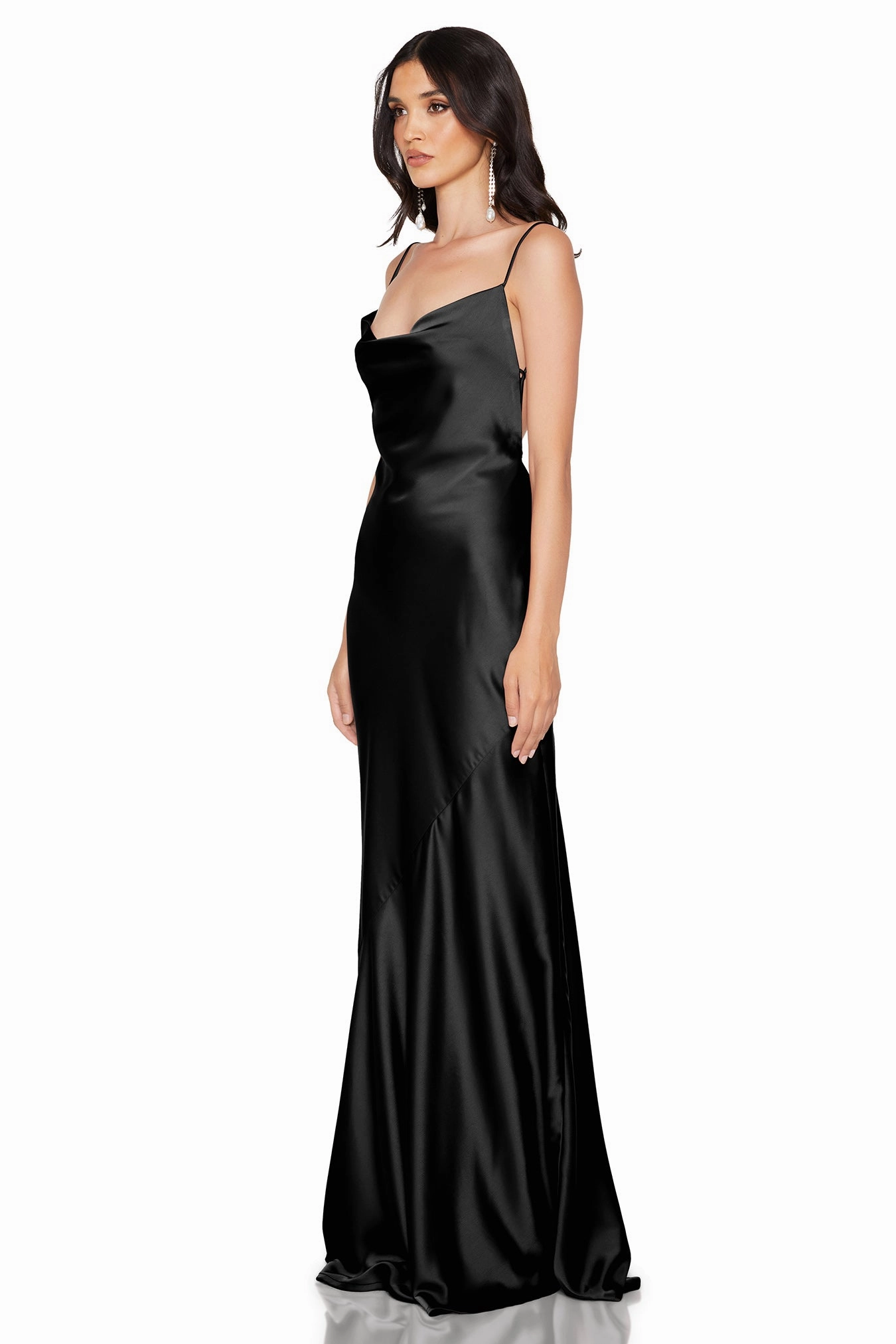 Tear-resistant Nookie Entice Drape Gown - Black