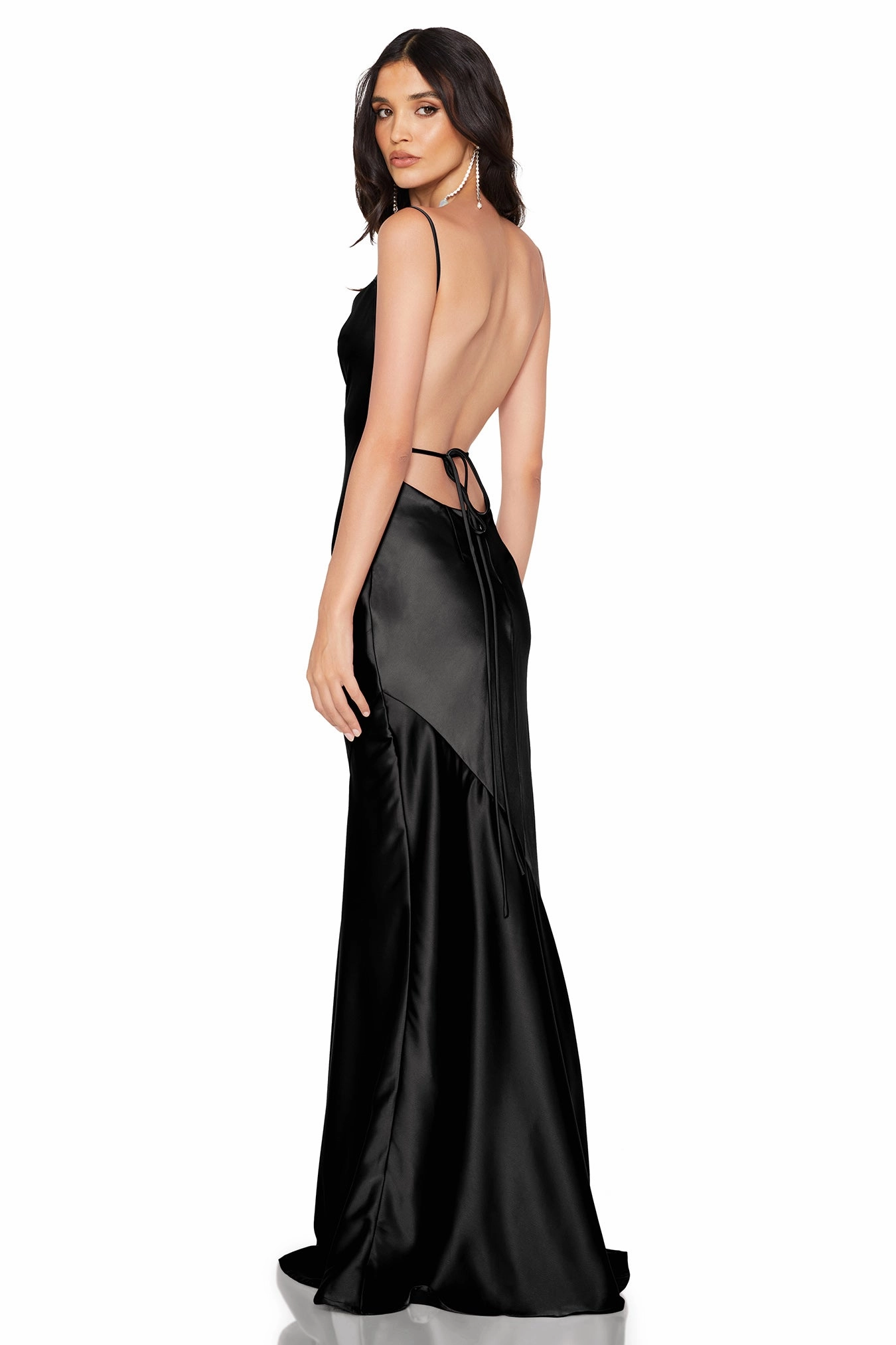 Relax Mode Versatile Cut Nookie Entice Drape Gown - Black