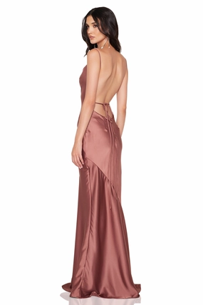 Nookie Entice Drape Gown - Mocha Everyday Layers Clean Stitch