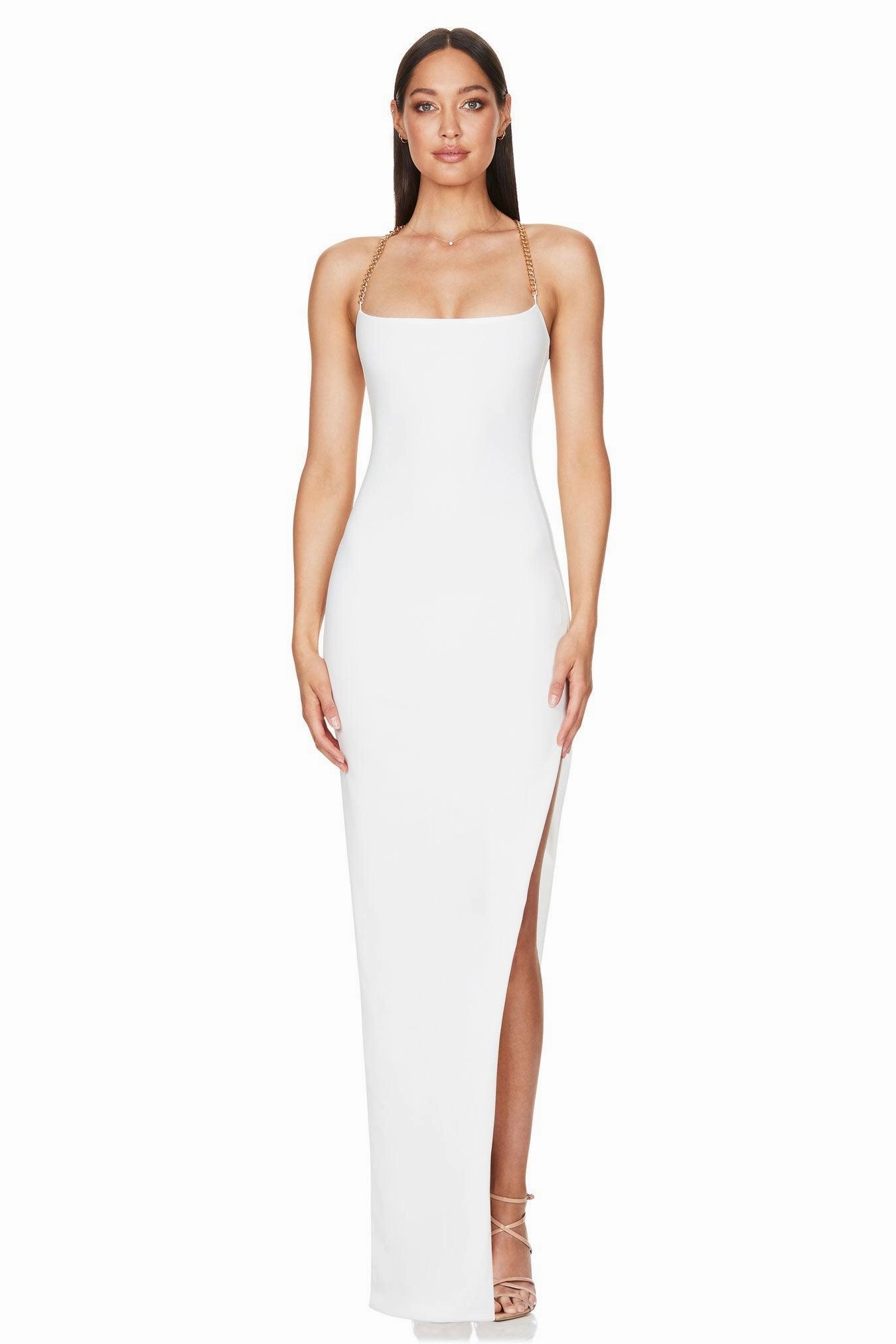 Nookie Estella Gown - White Fluid movement Chic and Stylish