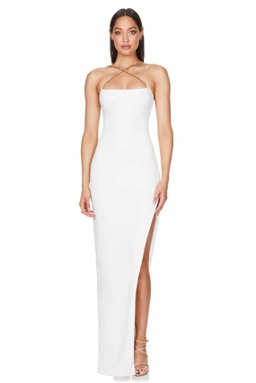 Sleek Drape Nookie Estella Gown - White