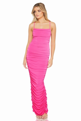 Nookie Flirt Maxi Dress - Neon Pink Relax Appeal