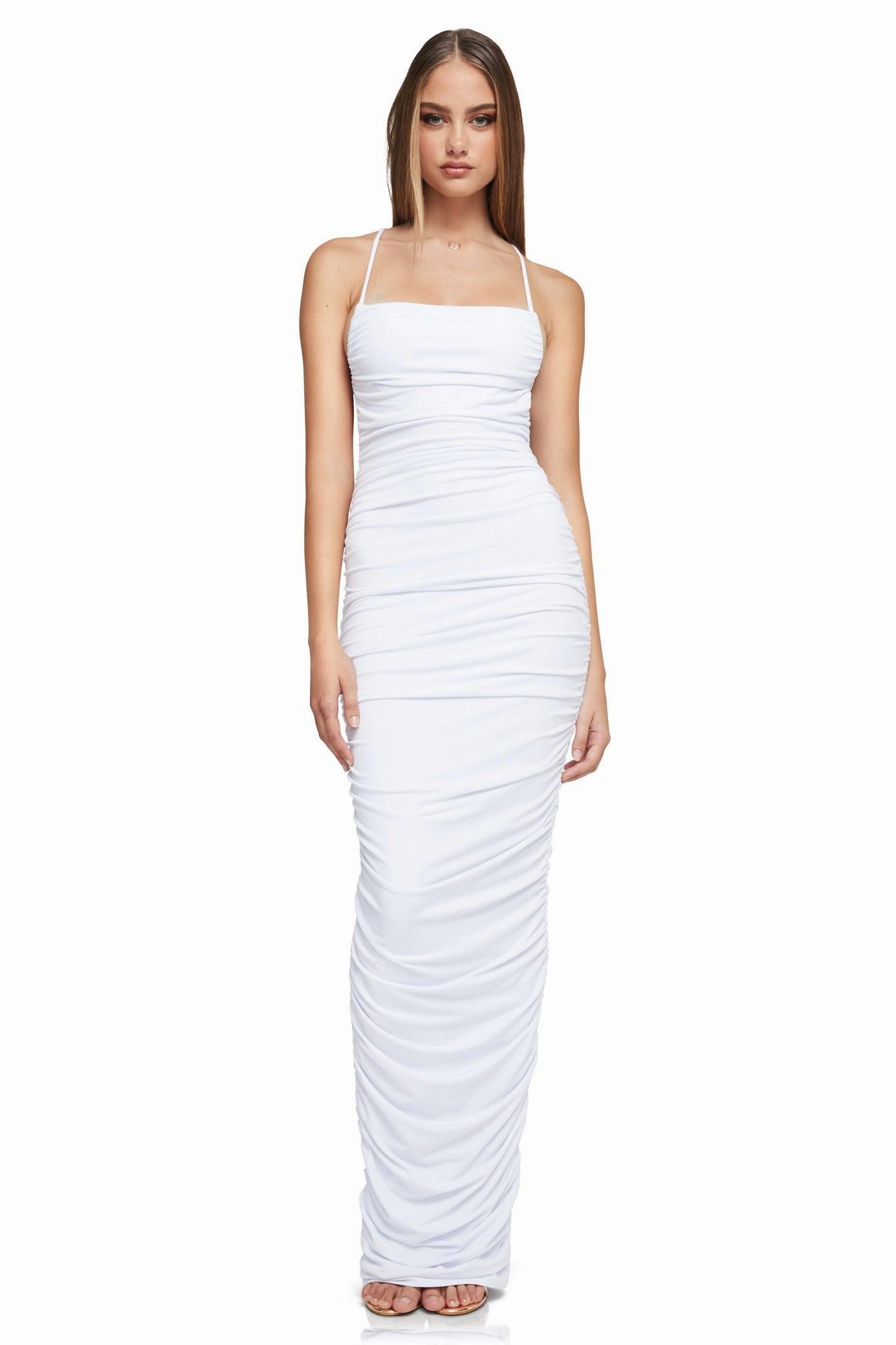 Nookie Flirt Maxi Dress - White Soft Material