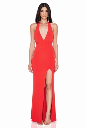Easy-to-style casual dress Nookie Illegal Side Split Gown - Red