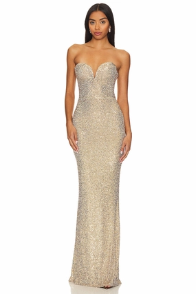 Chic Waist Design Nookie Lumiere Gown - Gold