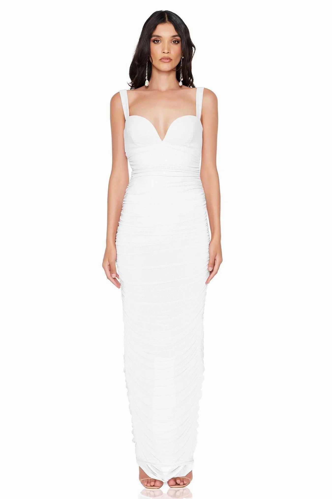 Velvet-Touch Urban Style Nookie Marlowe Maxi Dress - White