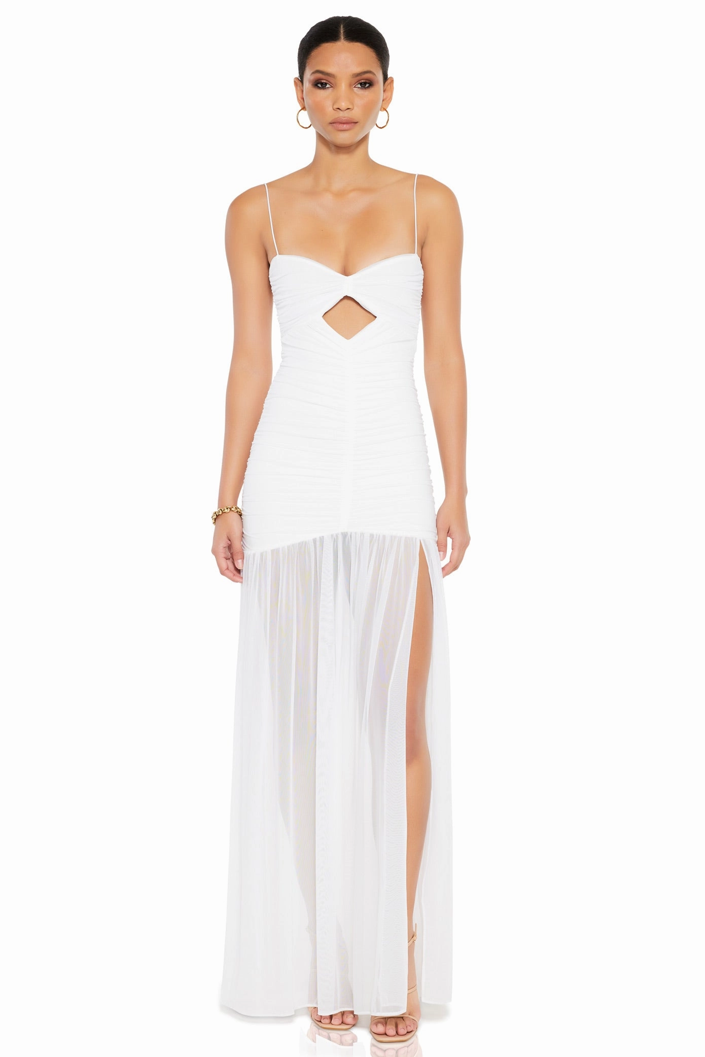 Nookie Monroe Gown - White Charming Design Edgy Layers