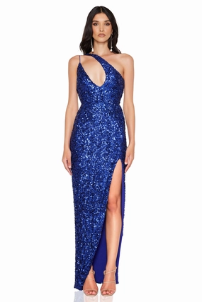 Daily Silhouette Silk Air Nookie Revel Gown - Sapphire