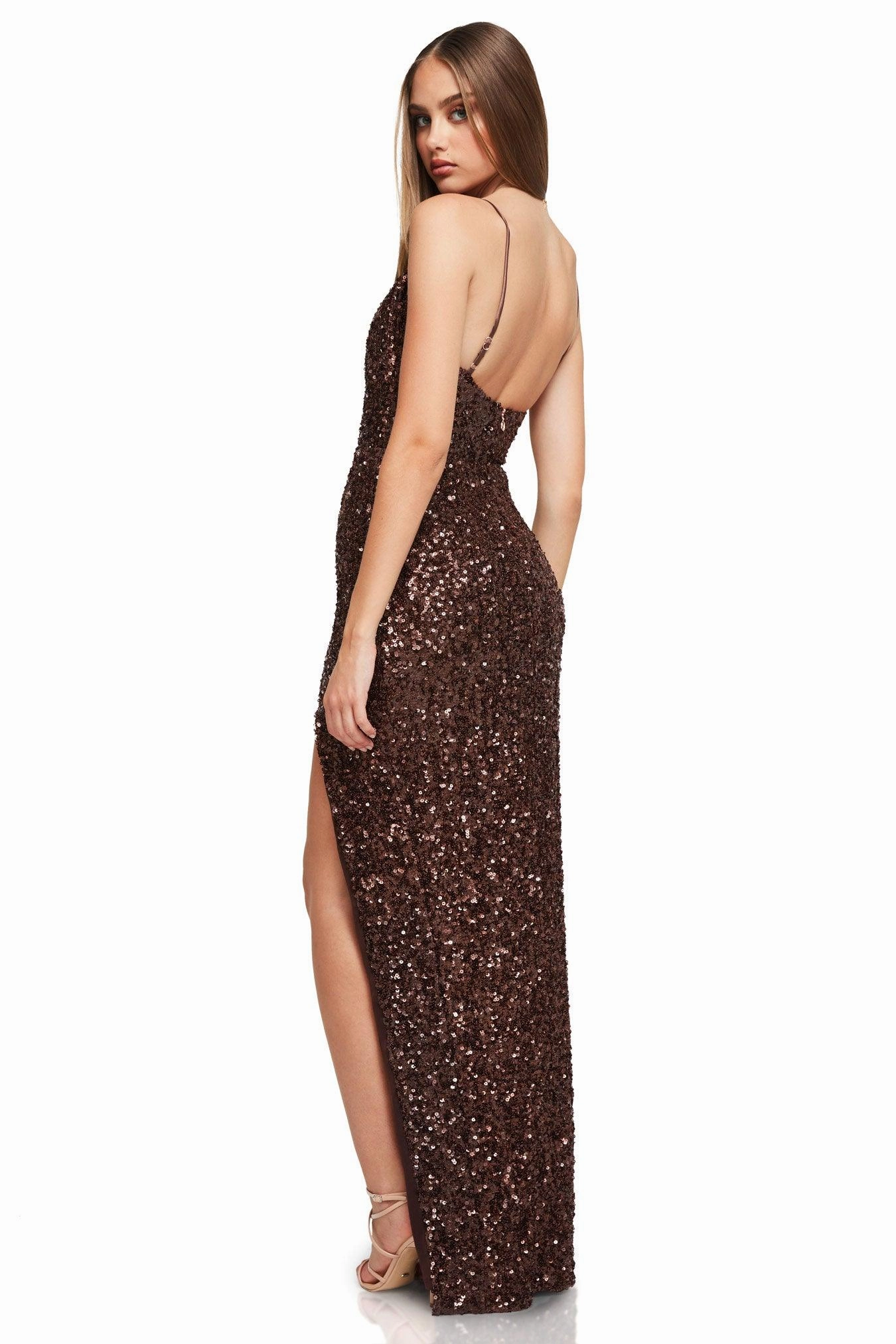 Nookie Smoke Show Gown - Chocolate Timeless Shape Boho Tone