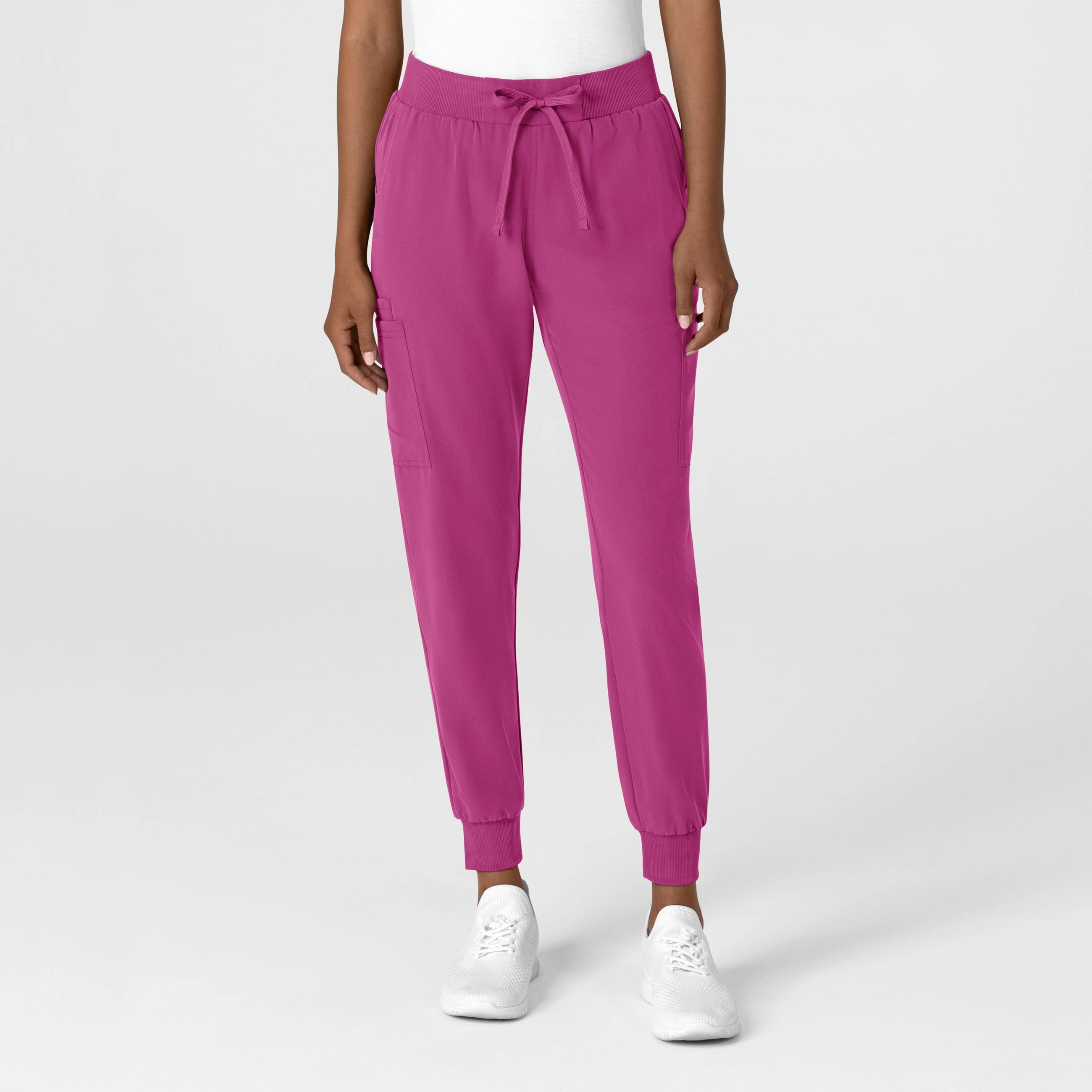 anti slip grip Nova Women's Jogger Utility Scrub Pant - Raspberry