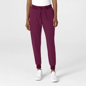 Nova Women's Jogger Utility Scrub Pant - Wine OdorResistantFinish Slimline Fit