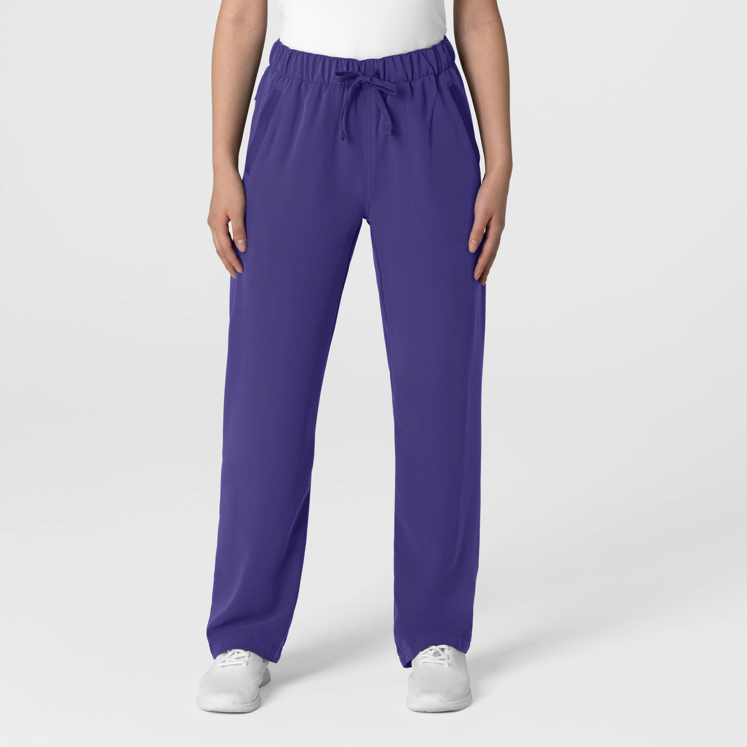 Relaxed Design Flexible Durability Nova Women's Stovepipe High-Low Hem Scrub Pant - Grape