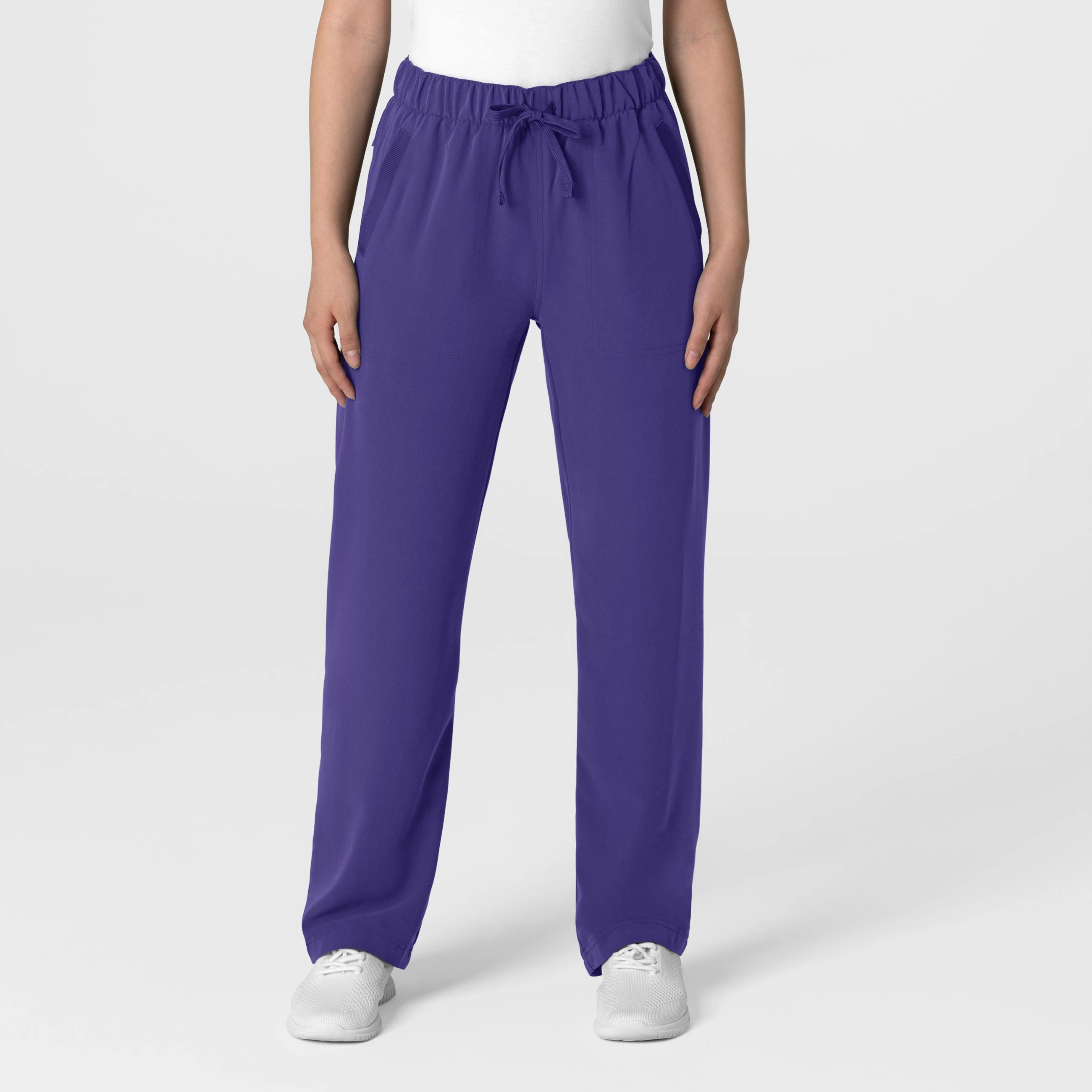 Nova Women's Stovepipe High-Low Hem Scrub Pant - Grape All-day Flex
