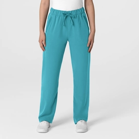 Nova Women's Stovepipe High-Low Hem Scrub Pant - Teal Blue Sport Flex