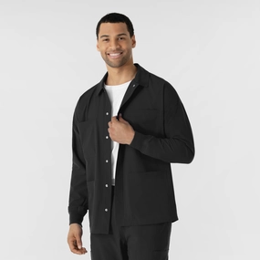 Office Comfort NURTUR Men??s Scrub Shirt Jacket - Black