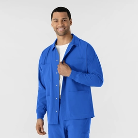 NURTUR Men??s Scrub Shirt Jacket - Royal Functional Comfort