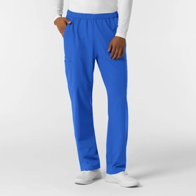 NURTUR Men's Straight Leg Cargo Scrub Pant - Royal Breathable mesh lining