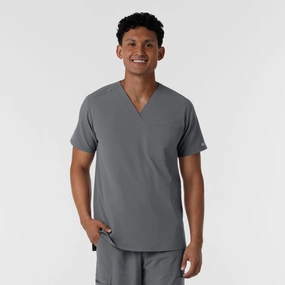 Formal Wear OdorResistant NURTUR Men's V-Neck Scrub Top - Pewter