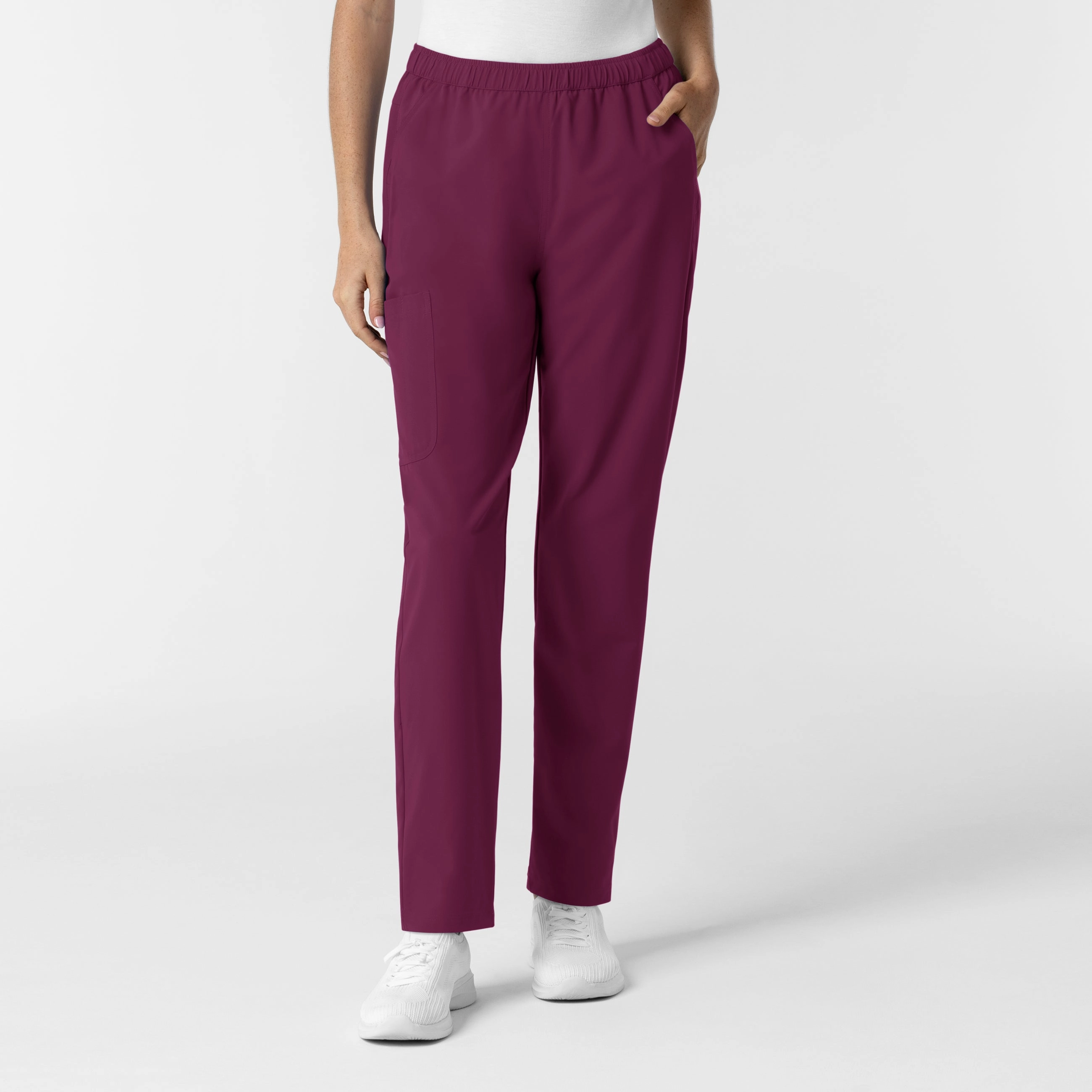RecycledPolyester NURTUR Women's Slim Leg Scrub Pant - Wine