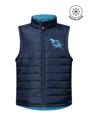 Breathable Underarm Vents Kids Round Up Reversible Quilted Riding Vest