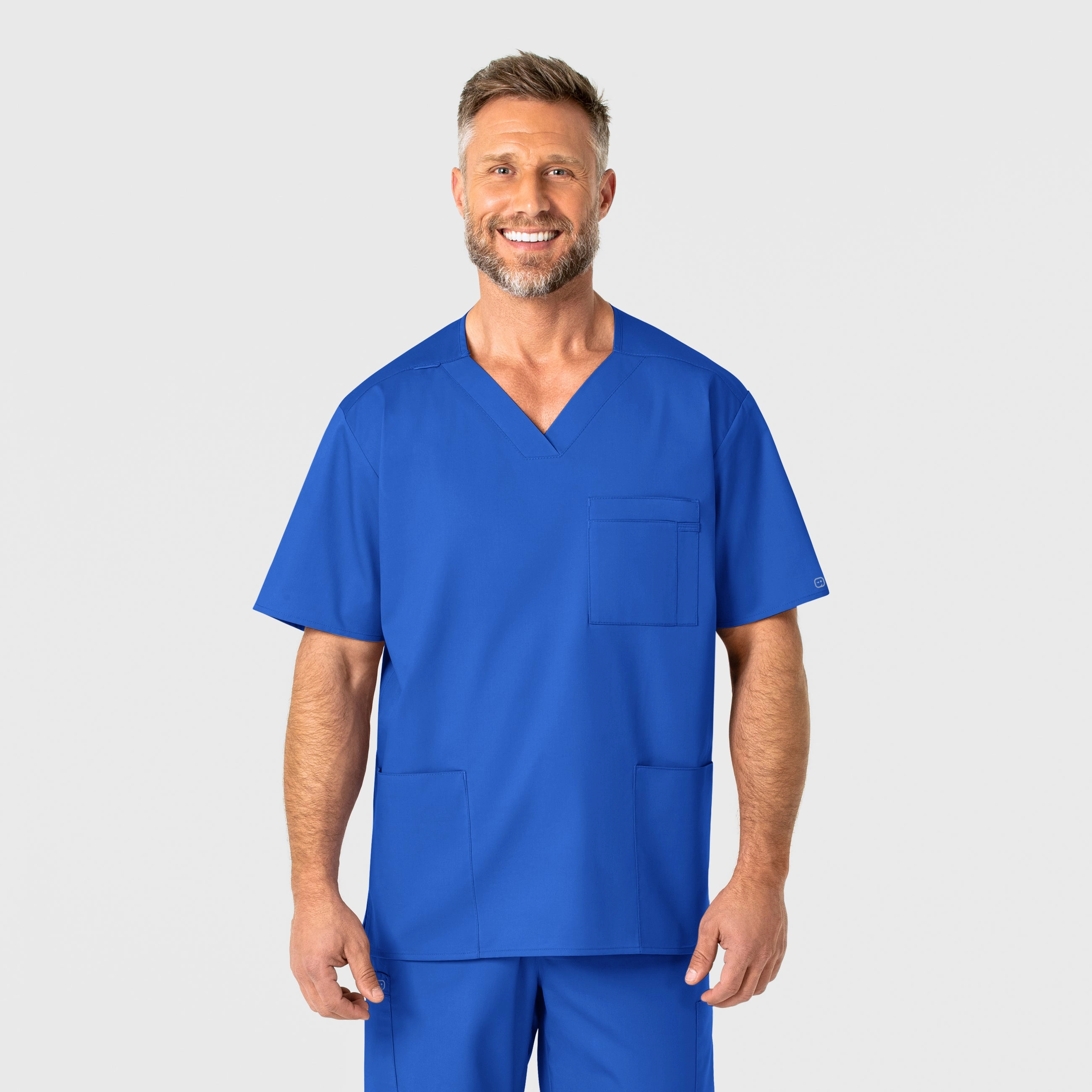 NonFade Dye WonderWORK Men's V-Neck Scrub Top - Royal