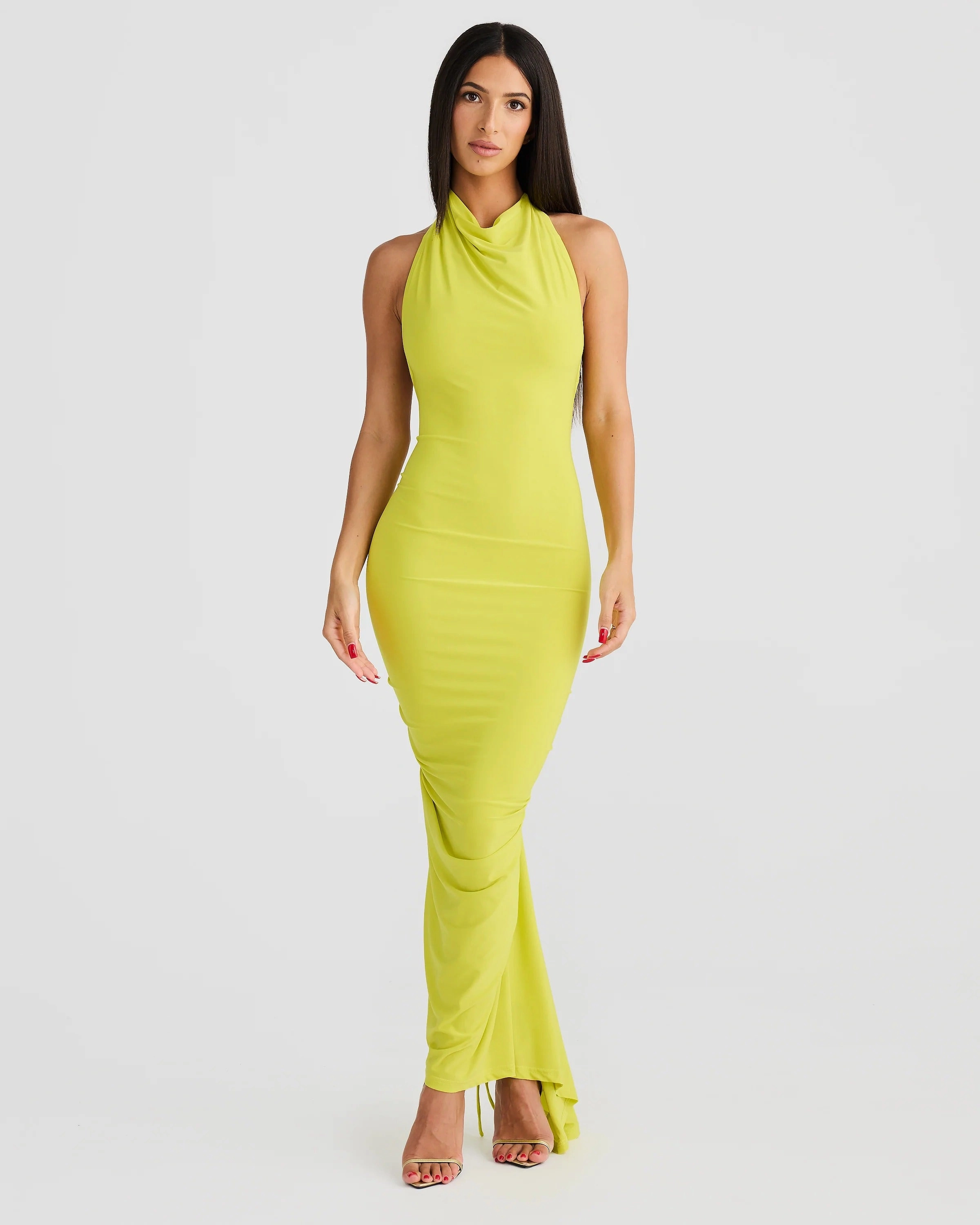 Olivia Dress - Chartreuse Casual Look Timeless Fashion