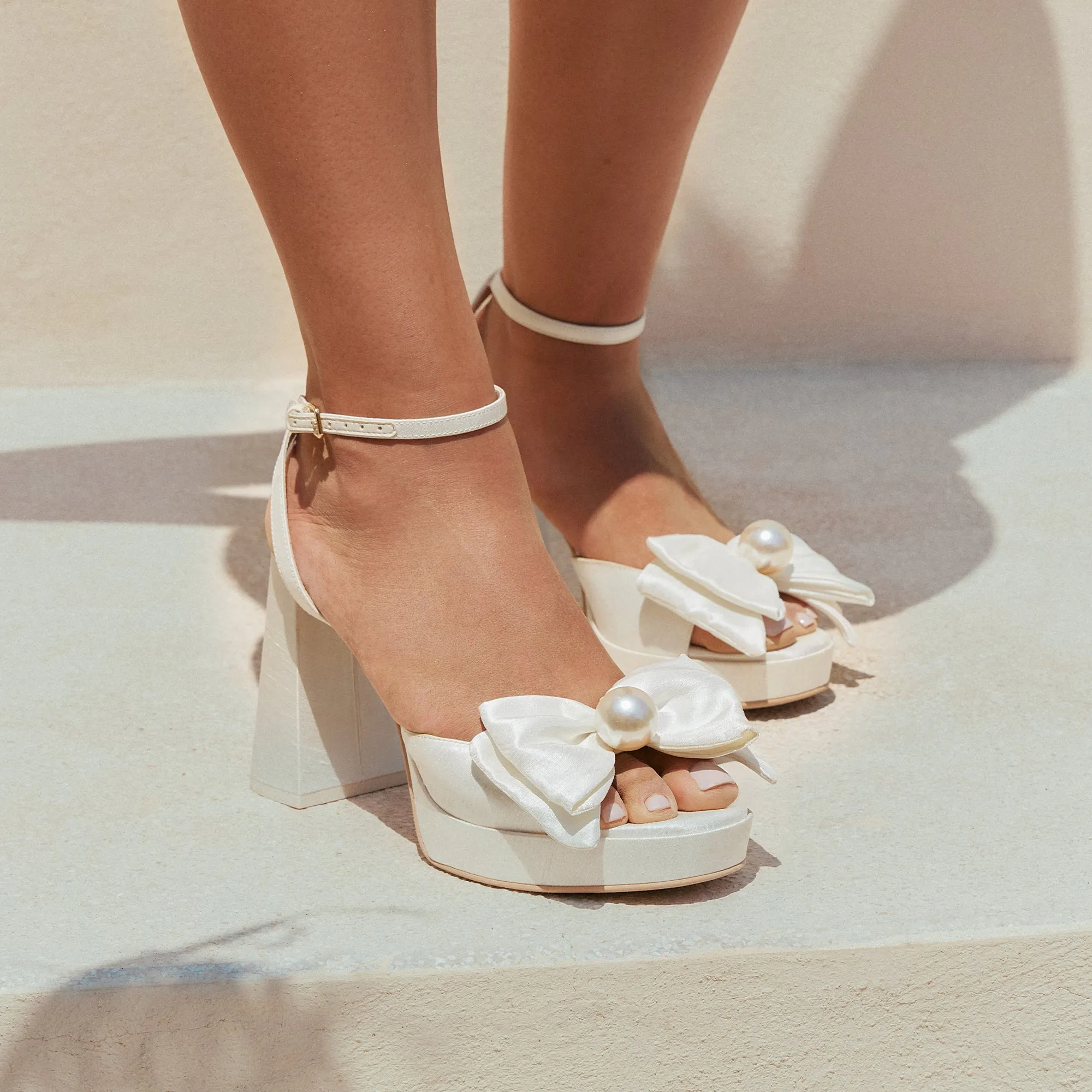 PATTON HEELS IVORY SATIN City Chic Heeled Booties