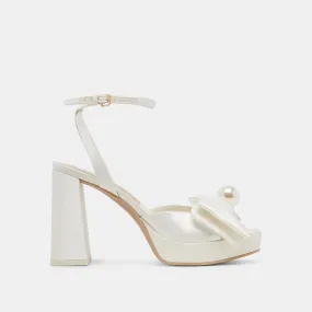 PATTON WIDE HEELS IVORY SATIN Sexy High Heels
