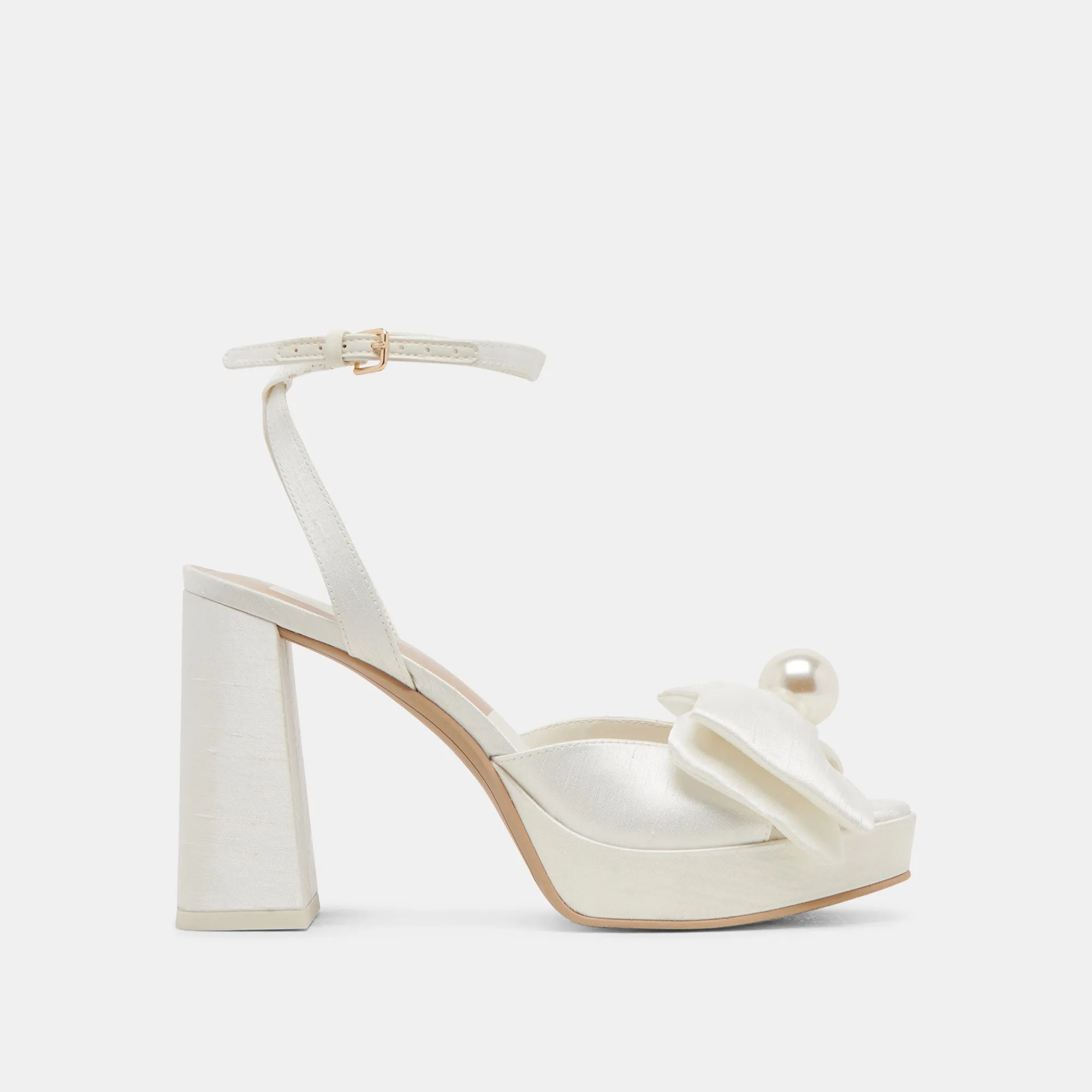 PATTON WIDE HEELS IVORY SATIN Sexy High Heels