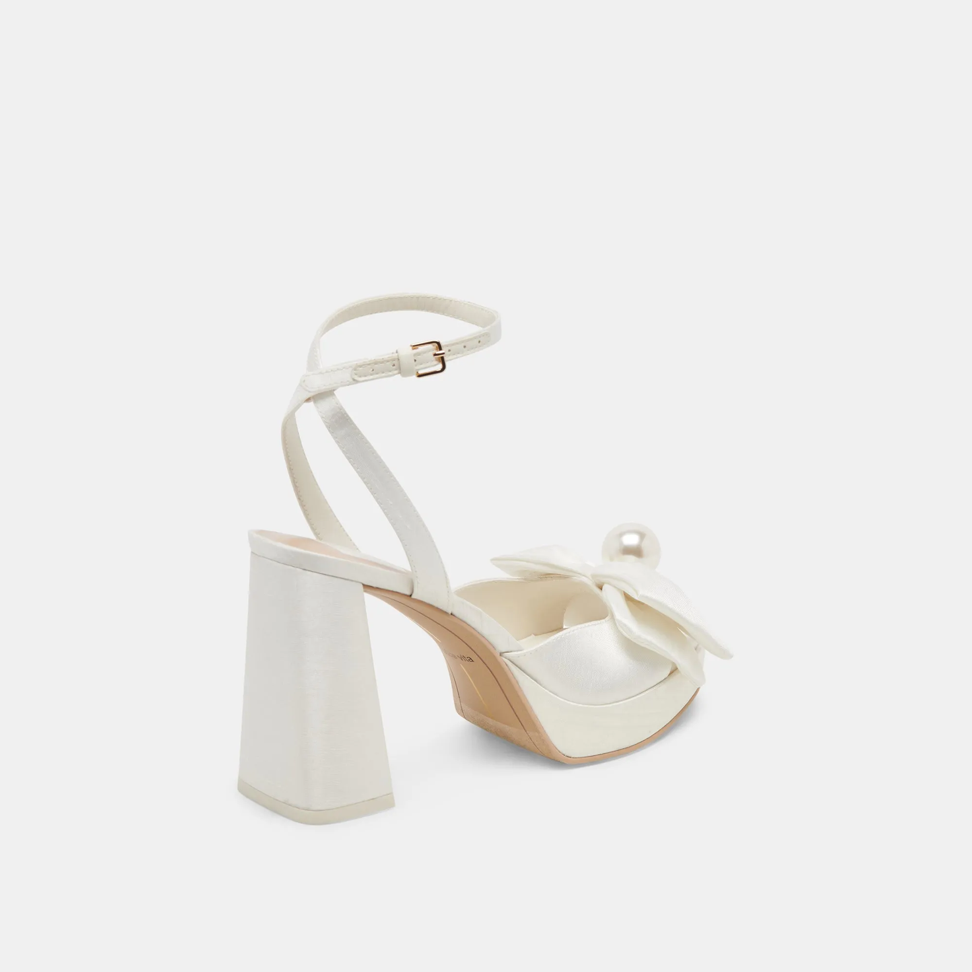 PATTON WIDE HEELS IVORY SATIN Cool Appeal