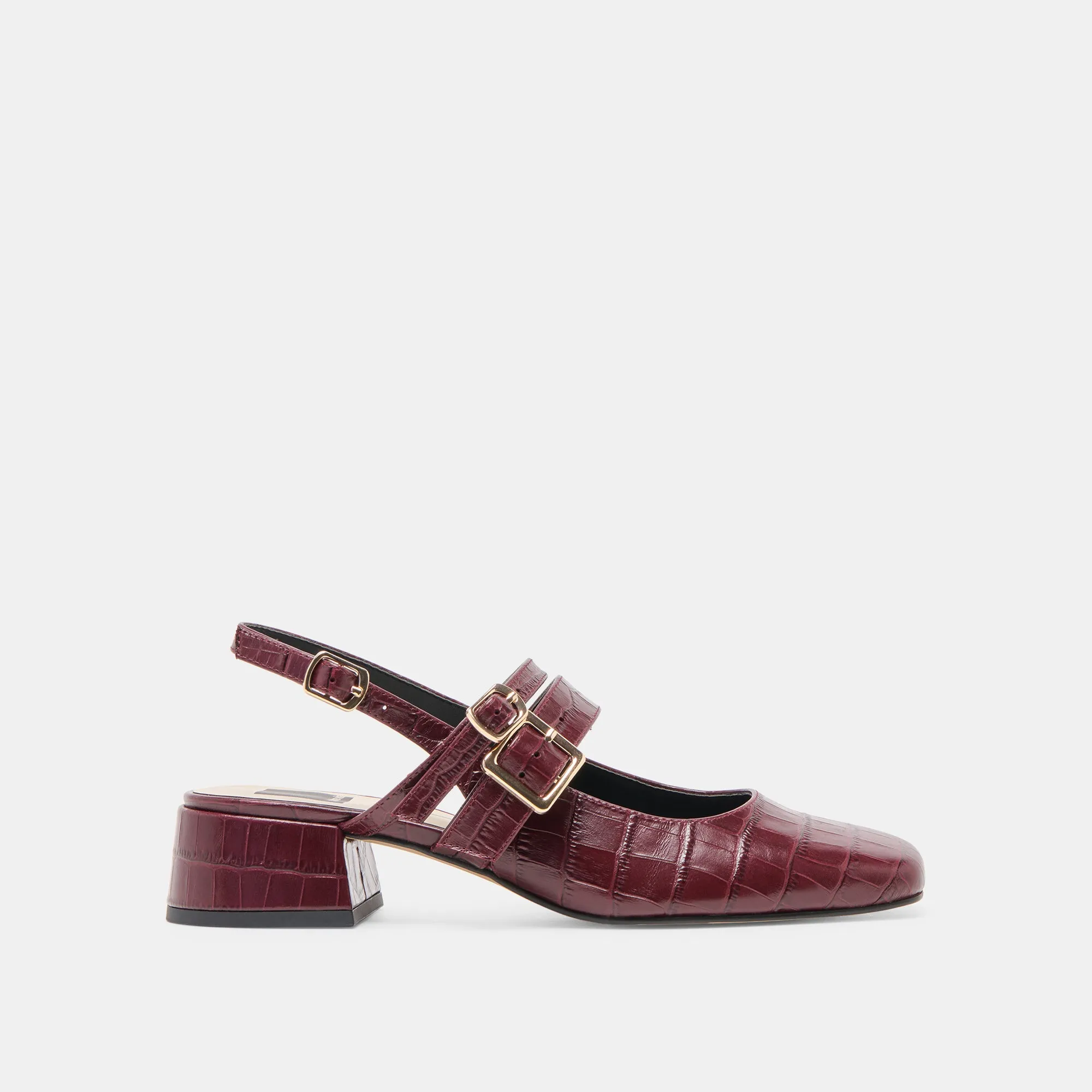 PATZY HEELS OXBLOOD EMBOSSED LEATHER Traction pattern