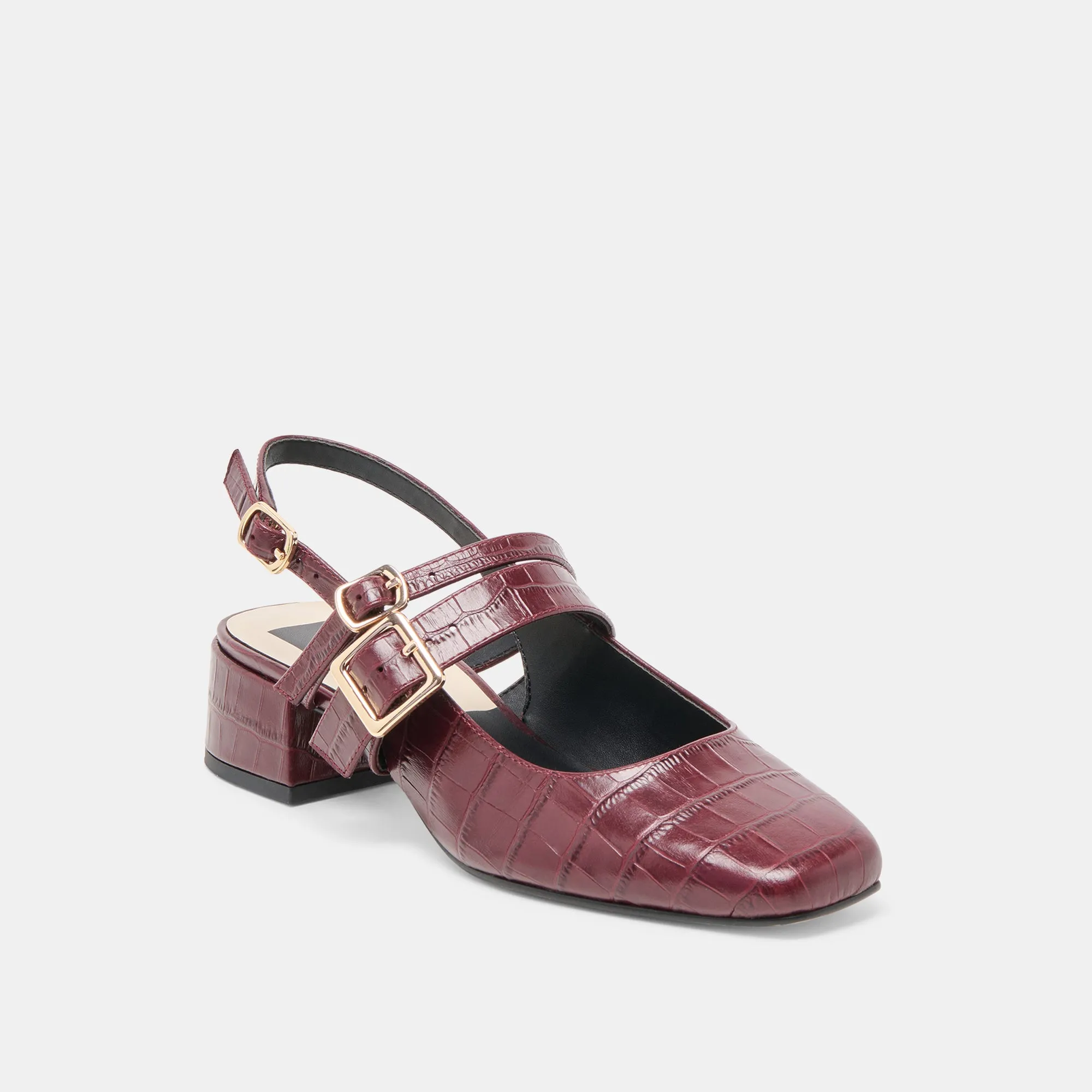 PATZY HEELS OXBLOOD EMBOSSED LEATHER Summer Heels