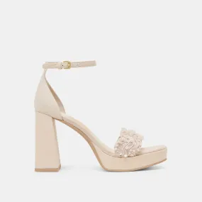 Subtle Shine PELTIN PEARL HEELS VANILLA WOVEN RAFFIA
