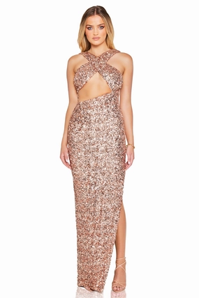 Light Appeal Nookie Luma Cut Out Gown - Rose Gold