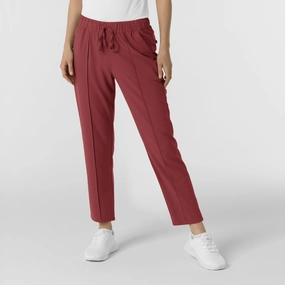 RENEW Edit Women's Tapered Ankle Scrub Trouser - Ruby Thermal Regulating Rubberized Hem