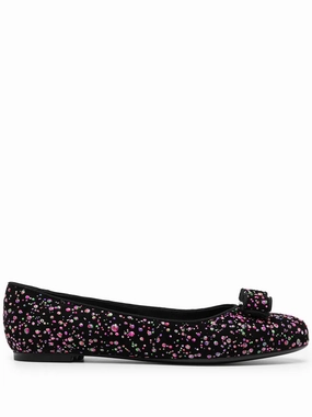 Comfy Cushion Ferragamo Varina Leather Ballerina Shoes