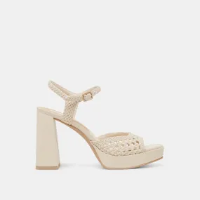 soft look Wedding Heels PEYTEN WIDE HEELS CREME WOVEN STELLA