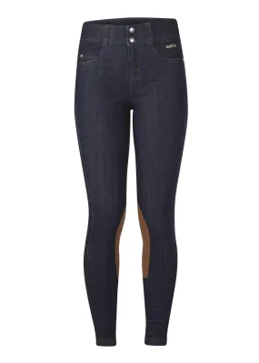 Elastic Wear Kids Stretch Denim Knee Patch Riding Breech