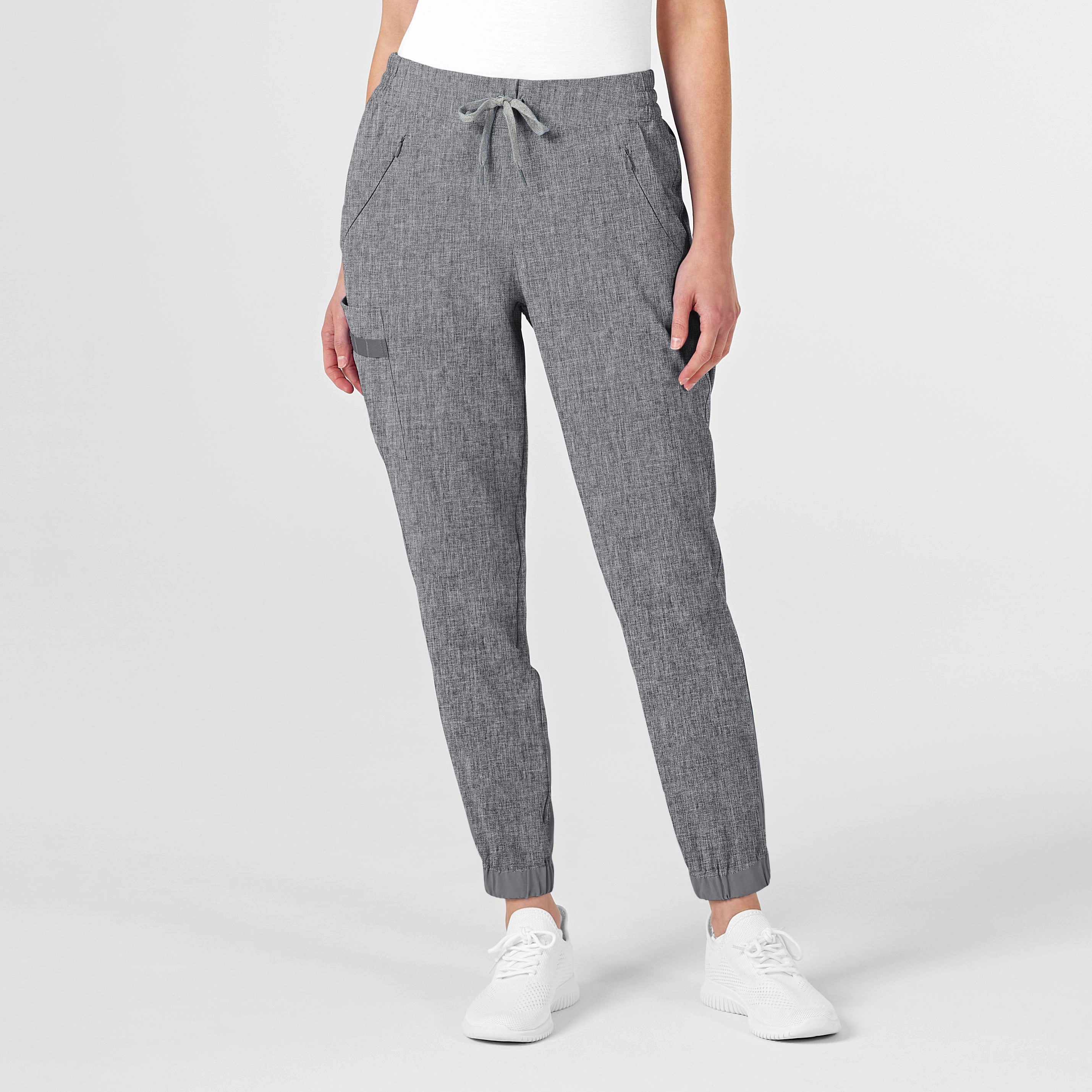 RENEW Women's Jogger Scrub Pant - Grey Heather DoubleLayeredKnees