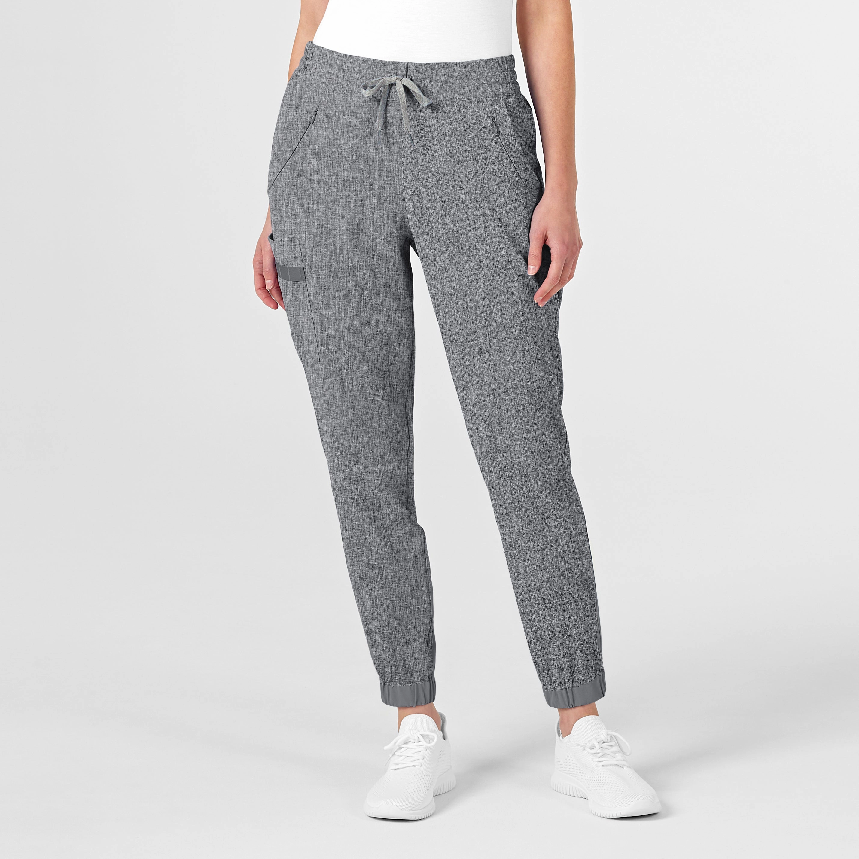 RENEW Women's Jogger Scrub Pant - Grey Heather Flexible Movement Work Essential