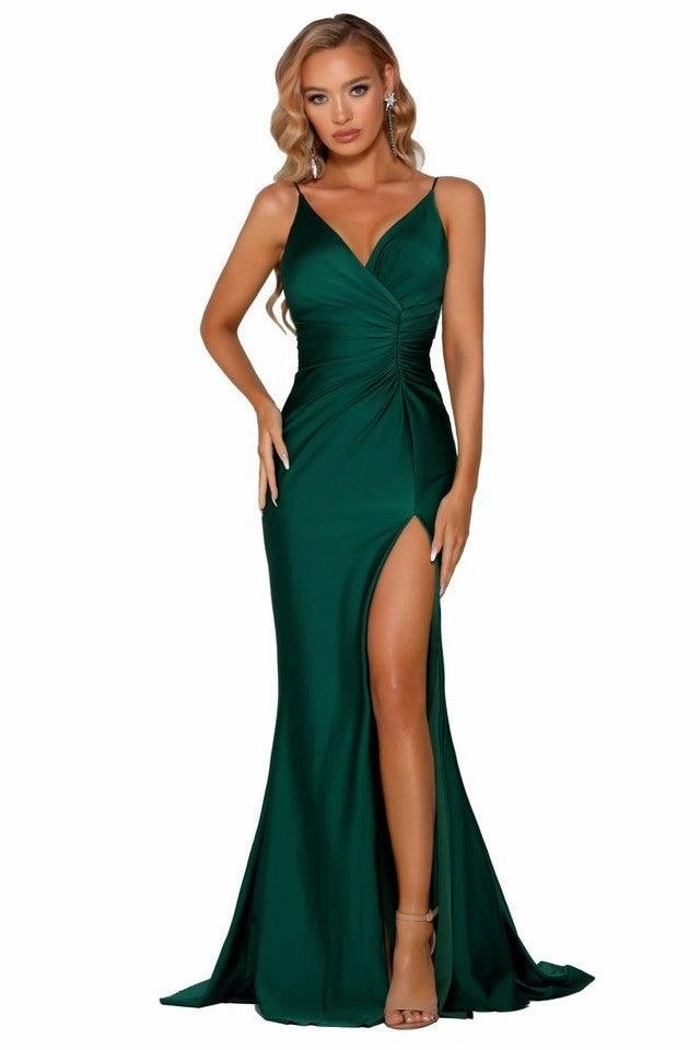 Tasteful Detail Waist Seam Portia & Scarlett PS6322 Gown - Emerald