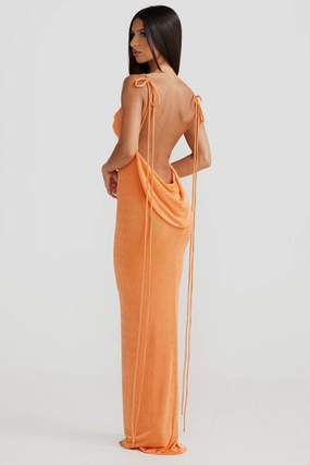 Subtle Detail Stylish Appeal Cristina Gown - Orange