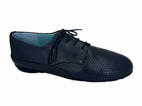 Elastic Gusset Women's Gatsby Lace-Up Oxford In Black