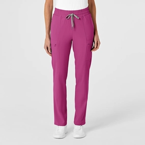 Casual Must-Have RENEW Women's High Waist Slim Leg Scrub Pant - Raspberry