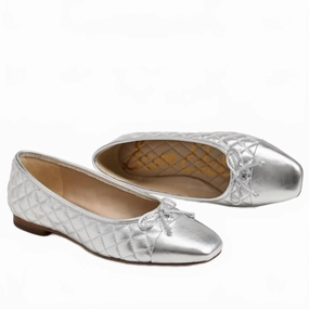 Premium Material Footwear Sand Step Women Marilyn Ballet Flat In Silver