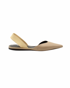 Proenza Schouler Slingback Pointed Flats in Beige Leather Durable Craftsmanship